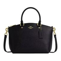Coach Sadie 30 Crossbody Bag With Gold Metal Accents In Pebbled Leather Women Handbags Black CCM70-IMBLK Basic Set (Bag+Dust Bag)