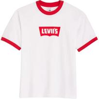 Levis Beyoncé Bendradarbiavimas SS25 Logotipo Spaudinys Kontrastingas Briaunotas Apykaklės Laismi Trumpomis Rankovėmis Marškinėliai Vyriški Marškinėliai 004AU-0001 M