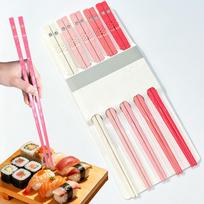 5pairs Mixed Carved Chopsticks Set Anti-Slip Durable Sushi Sticks sidabras