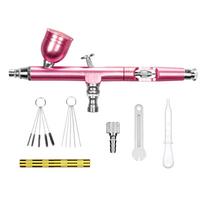 0.3mm Nozzles Double-Action Airbrush for Cake Decorating Painting Pattern Model Airbrush Multifunctional Gravity Feed rožinio aukso spalvos