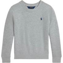 Ralph Lauren FW24 Solid Pony Embroidered Crew Neck Pullover Long Sleeve Sweatshirt Kids Gray 313844839-003 XL