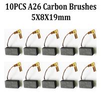 10pcs Motor Carbon Brushes A26 5X8X19mm Replacement For Hammer Drill Circular Cut-off Saw Angle Grinder Power Tool Accessories China Mainland