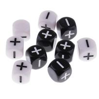 Math 10Pcs Dice For Kids Games Cube Plus And Minus Sign Manipulatives Classroom Teaching Supplies Juegos De Mesa Divertidos