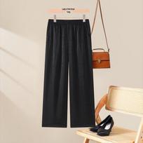 Women's Straight-Leg Cropped Casual Pants L juoda