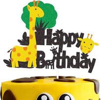 Topper Na Tort Urodzinowy Dekoracja Ciasta Happy Birthday Żyrafa Zwierzę