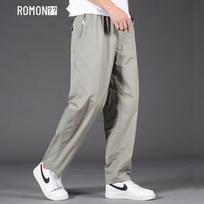 ROMON Men's Straight-Leg Cargo Casual Pants L armijos žalia spalva