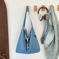 Fashi Spring Shoulder Bag Women Cute Lazy Style Dot Star Print Crossbody Bag Comfortable and Versatile Texture Commuting Bag žvaigždė