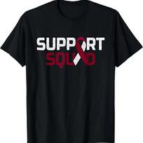 Support Squad Throat Oral Head Neck Cancer Awareness T Shirt S įvairiaspalvis