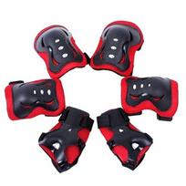 Skateboard for Roller Skates 6 in 1 Wrist Protective Elbow Pads Kids Protective Gear Knee Pad raudona