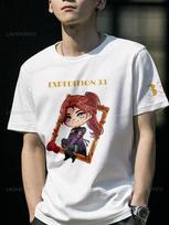 Clair Obscur Expedition 33 Team Game Short Sleeved T-shirt Charlie Cox camisa cartoon Casual Camisetas Gamer Clothes Polyester S įvairiaspalvis