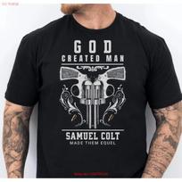 Samuel Colt Quote T Shirt Revolver NRA 2A Pro Gun Historic Firearms vintage Washed Comfortable streetwear homme fashion S įvairiaspalvis
