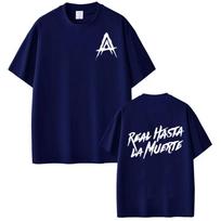 Rapper Anuel AA Real Hasta La Muerte T-shirt Harajuku Fashion Short Sleeve T Shirt Men's Women Punk Cotton Sports Tshirt S įvairiaspalvis