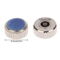 2Pcs Silver Stainless Steel Watch Crown 4.5mm-7mm Head Diameter With Flat Tube For Watches Repair Kit