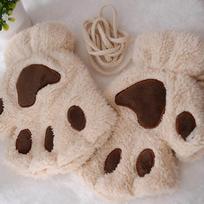 Women Bear Plush Cat Paw Claw Gloves Cute Kitten Fingerless Mittens Christmas Halloween For Girls Gift Gloves Latest Winter Gloves