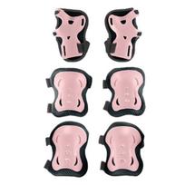 1 Set Kids Roller Skating Cycling Sports Skateboarding Scooter Biking Protective Gear Toddlers Boys Girls Six piece set rožinė