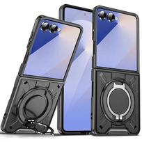 Phone Case For Samsung Galaxy Z Flip 7 Flip7 5G TPU+PC 360° Magnetic Ring Holder  Shockproof Rugged Protection Cover Kickstand Galaxy Z Flip7 juoda