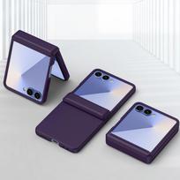 TPU Phone Case for Samsung Galaxy Z Flip 7 FE 6 5 4 3 Flip7 Flip6 Flip5 Flip5 5G Hinge Protective Cover Galaxy Z Flip6 tamsiai violetine spalva
