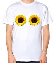 Sunflower Breasts T-Shirt Funny Boobs Flower Men Ladies Unisex Tee Top S įvairiaspalvis