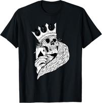 NEW LIMITED Poker King Skeleton Skull Ace Of Spades Gambling T-Shirt S įvairiaspalvis