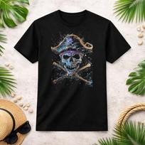 Skull & Crossbones Pirate Vintage T-Shirt Size S-4XL S įvairiaspalvis