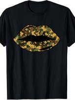 Lips Print Kiss Lips Clothing Camo Lips T Shirt Same Style 2026 Summer Shirt Sleeved Printed T Shirt 180G S įvairiaspalvis