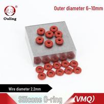Temperature-Resistant Red Silicone O-Ring, 6-10mm OD, 2.2mm Cross-Section, Aging-Resistant Rubber Seal 6mm OD (10 pcs) Red Silicone O-ring