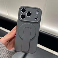 Luxury Liquid Silicone Stand Holder For Magsafe Case For iPhone 17 16 Plus 15 14 13 12 Pro Max Wireless Charging Magnetic Cover iPhone Air