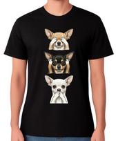 Chihuahua See No Evil Hear No Evil Speak No Evil Dog Unisex T-Shirt S įvairiaspalvis
