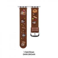 Puppy Embroidery Denim Strap for Apple Watch 11, iWatch SE, Huawei Fit 4 Pro & Xiaomi For Apple 42/44/45mm (S10/S11 46mm)/49mm tamsiai ruda spalva