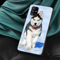 Aliaskos Haskio Šuo Mielas Šuniukas Telefono dėklas Samsung Galaxy A51 A71 A21S A03s A13 A33 A53 A11 A31 A52 A41 A32 5G A01 Juodas Dangtelis For Samsung A01