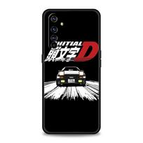 Initial D Car Soft TPU For Realme 13 12 11 10 9 Pro Plus GT3 GT2 C21 C25 C35 C53 C55 C67 Pro 5G Phone Case Cover Fundas Capa Bag for realme c21