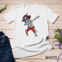 Dabbing Skeleton Pirate T Shirt Halloween Kids Jolly Roger Unisex T-shirt S įvairiaspalvis