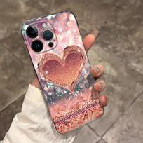 Phone Case for iPhone 14 15 16 Plus 11 12 Pro Max Clear Hard Shell Love Rose Gold Style iPhone 12