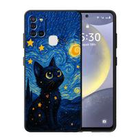 Case for Samsung Galaxy A04 A15 A16 A40 A70 A05 A12 A13 A20 A50 A17 A06 Funda Phone Cover Van Gogh Starry Night Cat Galaxy A70