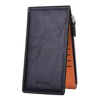 Leather Wallet Women Long Card Holder Ladies Clutch Purse Womens Wallets Zipper Money Bag Coin Pocket juoda