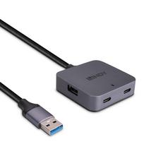 Hub Usb Lindy 3.2 Gen 1 Type-A 5000Mbit/S Czarny Szary, 43388