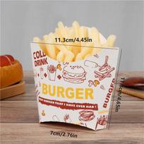 50Pcs Paper French Fry Box Disposable Paper Charcuterie Cup Fruit Salad Packing Box Diy French Fries Holder Food Truck Package