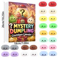 Mystery Dumpling Countdown Calendar 24 PCS Blind Box Set Soft Squeeze Toys Stress Relief Collectible Figures for Kids and Adults One Size