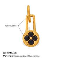 Light Luxury And Versatile, Various Diamond-Encrusted Lock Head Shape Pendant, Stainless Steel Gold-Plated Diy Jewelry Accessories