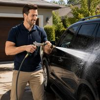 Metal Garden Hose Nozzle Adjustable Spray Water Gun for Car Washing Plant Watering and Outdoor Cleaning with Ergonomic Handle One Size