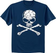 Skull and Crossbones T-shirt for Men Pirate Decal Design Tee Shirt Jolly Roger Unisex T-Shirt S įvairiaspalvis