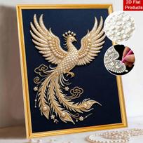 DIY Pearl Embroidery Diamond Painting Kit Majestic Phoenix Sparkling Beads Art Craft Handmade Decoration Gift for Home 30x40cm black