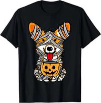 Cute Halloween Costume Welsh Corgi Mummy Dog Lover Design T-Shirt Unisex Clothing Casual Daily Four Seasons Unisexs T Shirts S įvairiaspalvis