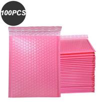 New 100pcs Blue Bubble Mailer Bubble Padded Mailing Envelopes Mailer Poly for Packaging Self Seal Shipping Bag Bubble Padding (pink,11*15cm) rožinė