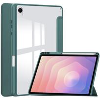 Tablet Case For Galaxy Tab S11 X730 X736B Acrylic Pen Slot Protective Case For Galaxy Tab S11 tamsiai žalia spalva
