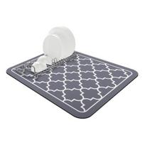 Indų džiovinimo kilimėlis Didelis sugeriantis vandens nusausinimo kilimėlis virtuvės stalviršiui Daugiafunkcis kavos vonios kilimėlis 30*40cm pilka/balta