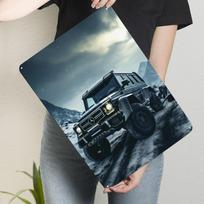 Black Mercedes G-Wagon in Snowy Mountains Metal Signs Car Poster Vintage Home Decor Items Wall Art of Murals Interior Decoration 20x30cm（7.8x11.8inch）