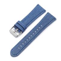 22mm 24mm Džinsinio rašto nailono audinio laikrodžio apyrankė Casio Vintage Universaliam minkštam laikrodžio dirželiui Seiko Vyriškiems Moteriškiems Laikrodžio Priedams 22mm