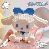 KEEPPLEY Sanrio Anime Hello Kitty Mano Melodija Cinnamoroll Pompompurin Kuromi Statybinės kaladėlės Mergaitei Vaikui Šventės Kalėdos Dovana