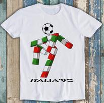 Italia 90 Logotipas Pasaulio taurė Futbolas Italija 1990 Juokinga Dovana Marškinėliai T marškinėliai M1460 S
